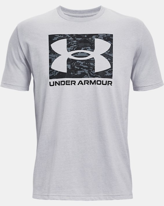 Men's UA ABC Camo Boxed Logo Short Sleeve, Gray, pdpMainDesktop image number 4
